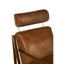 Hoxton Light Brown Leather Lounge Chair With Rose Gold Frame