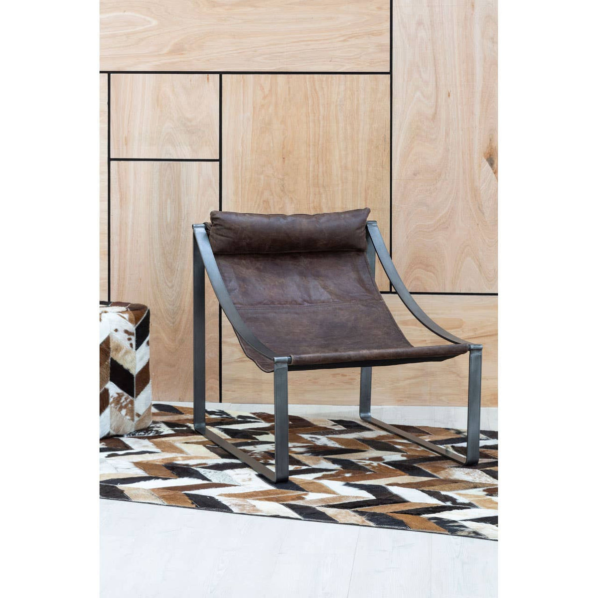 Hoxton Brown Leather Sling Chair