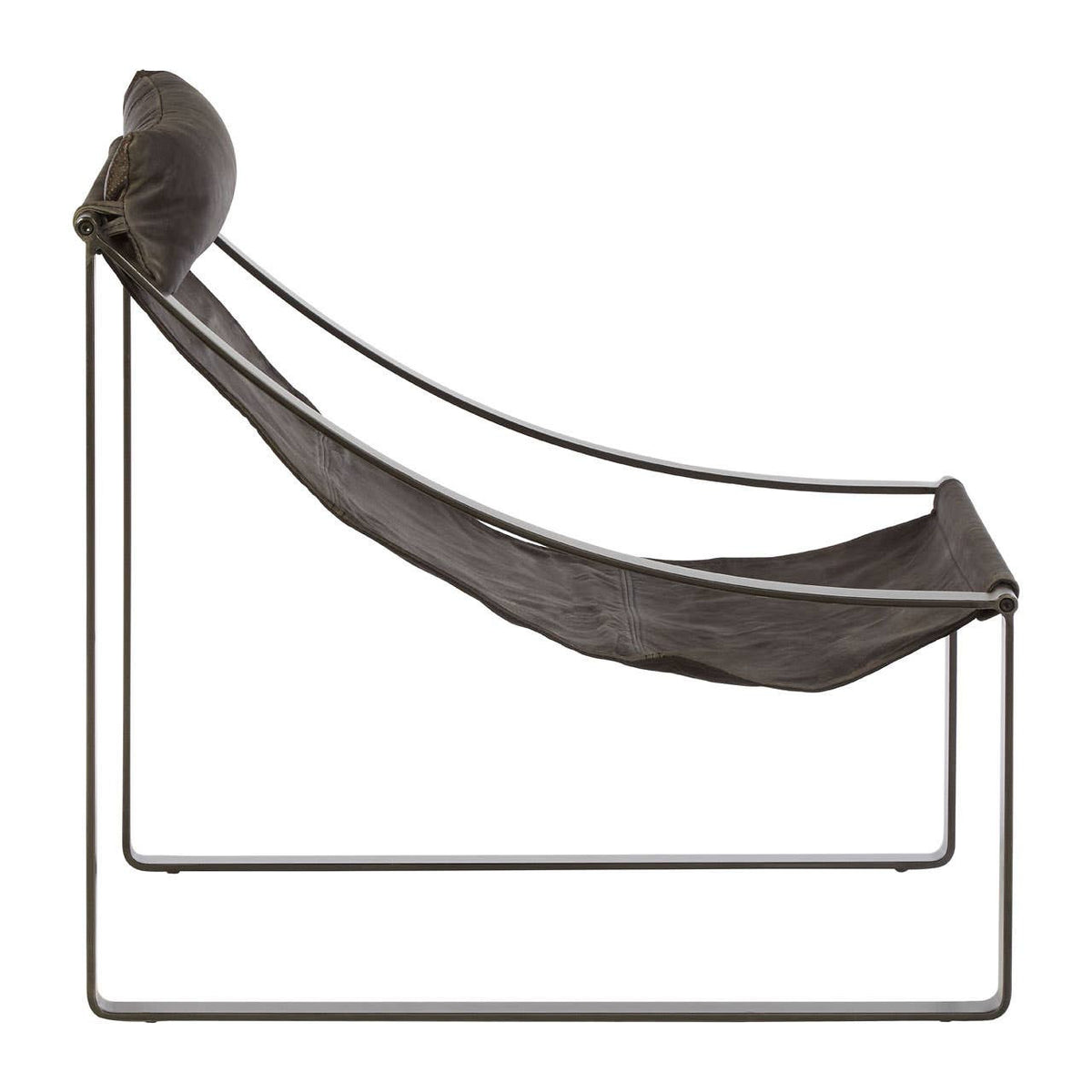 Hoxton Antique Black Leather Sling Chair