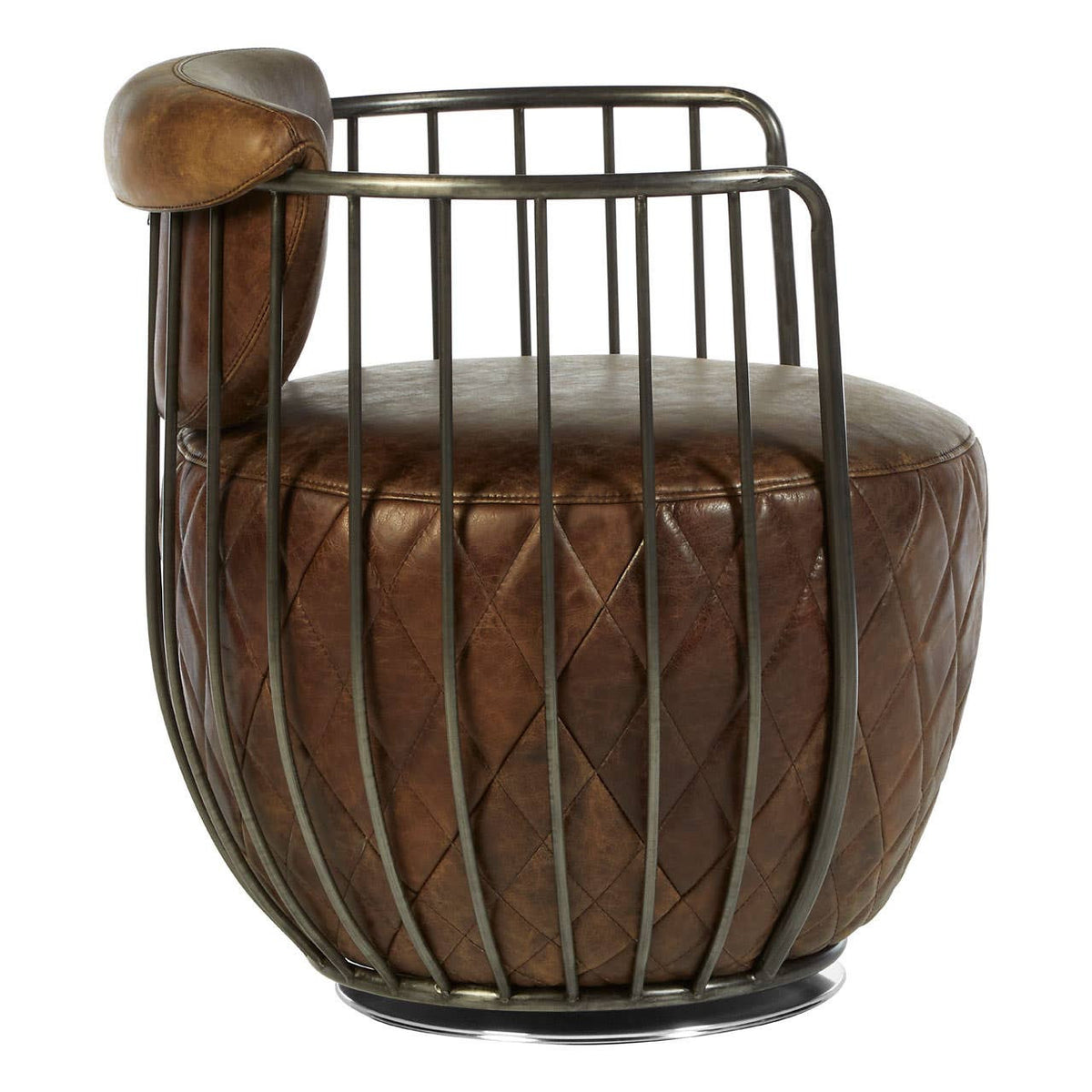 Hoxton Brown Leather Swivel Chair