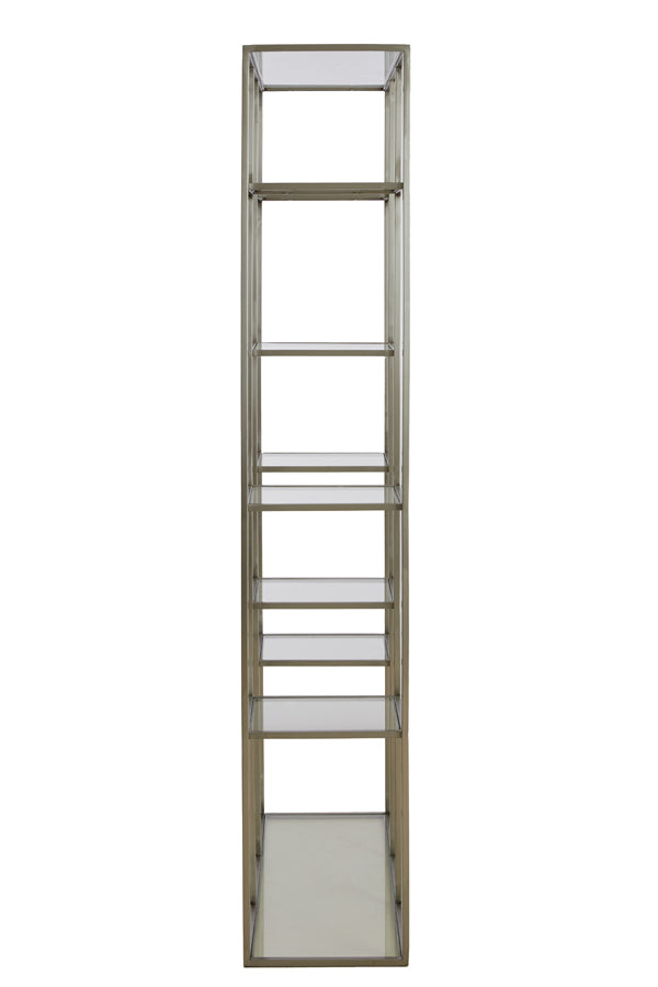 Cabinet open 100x36x200 cm PIUAR glass clear+nickel satin