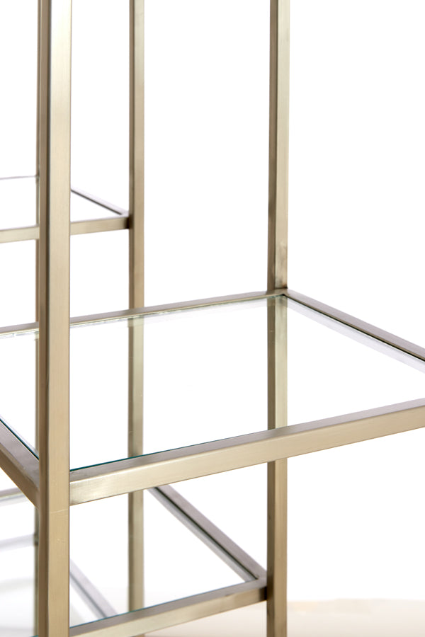 Cabinet open 100x36x200 cm PIUAR glass clear+nickel satin