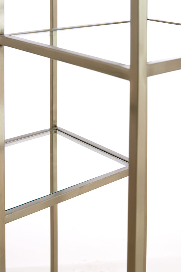 Cabinet open 100x36x200 cm PIUAR glass clear+nickel satin