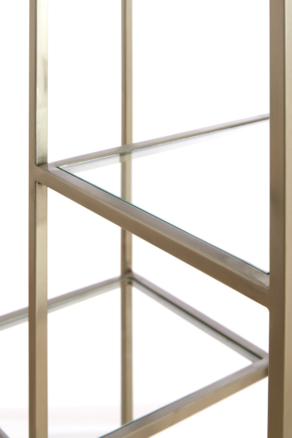 Cabinet open 100x36x200 cm PIUAR glass clear+nickel satin