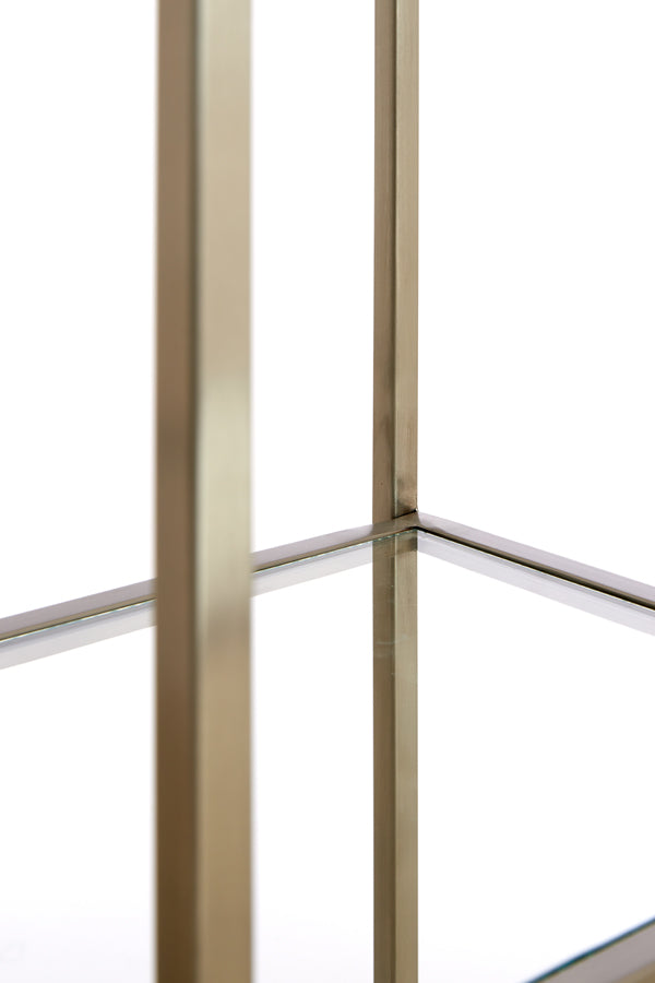 Cabinet open 100x36x200 cm PIUAR glass clear+nickel satin