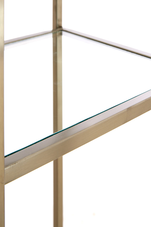 Cabinet open 100x36x200 cm PIUAR glass clear+nickel satin
