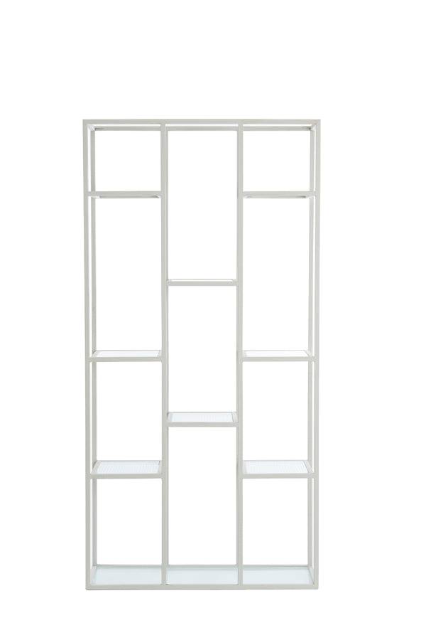 Cabinet open 100x36x200 cm PIUAR glass clear+cream