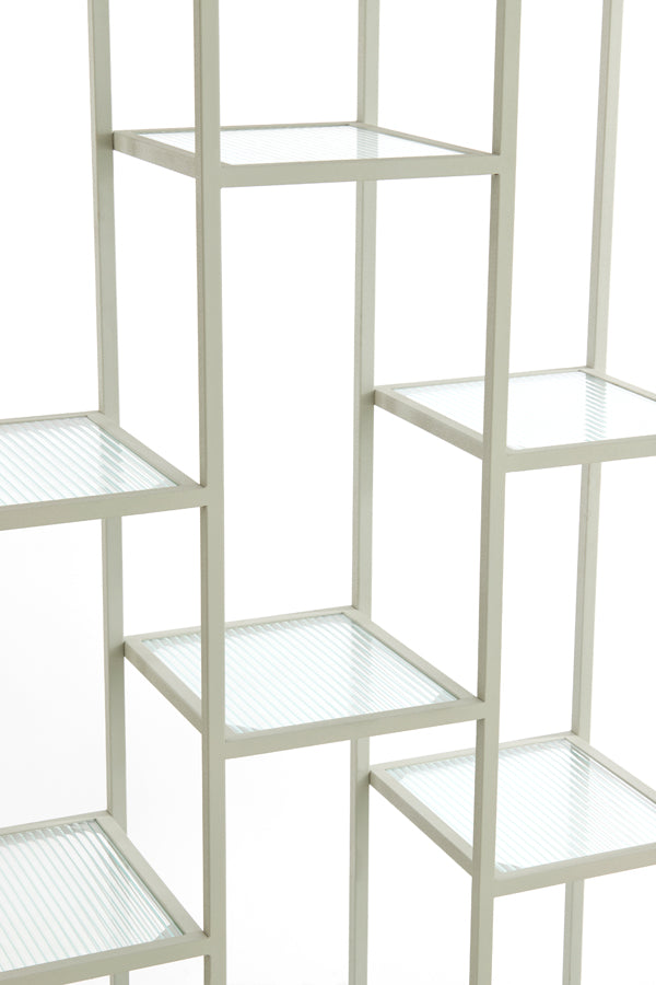 Cabinet open 100x36x200 cm PIUAR glass clear+cream