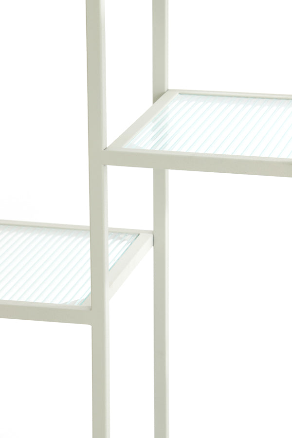 Cabinet open 100x36x200 cm PIUAR glass clear+cream