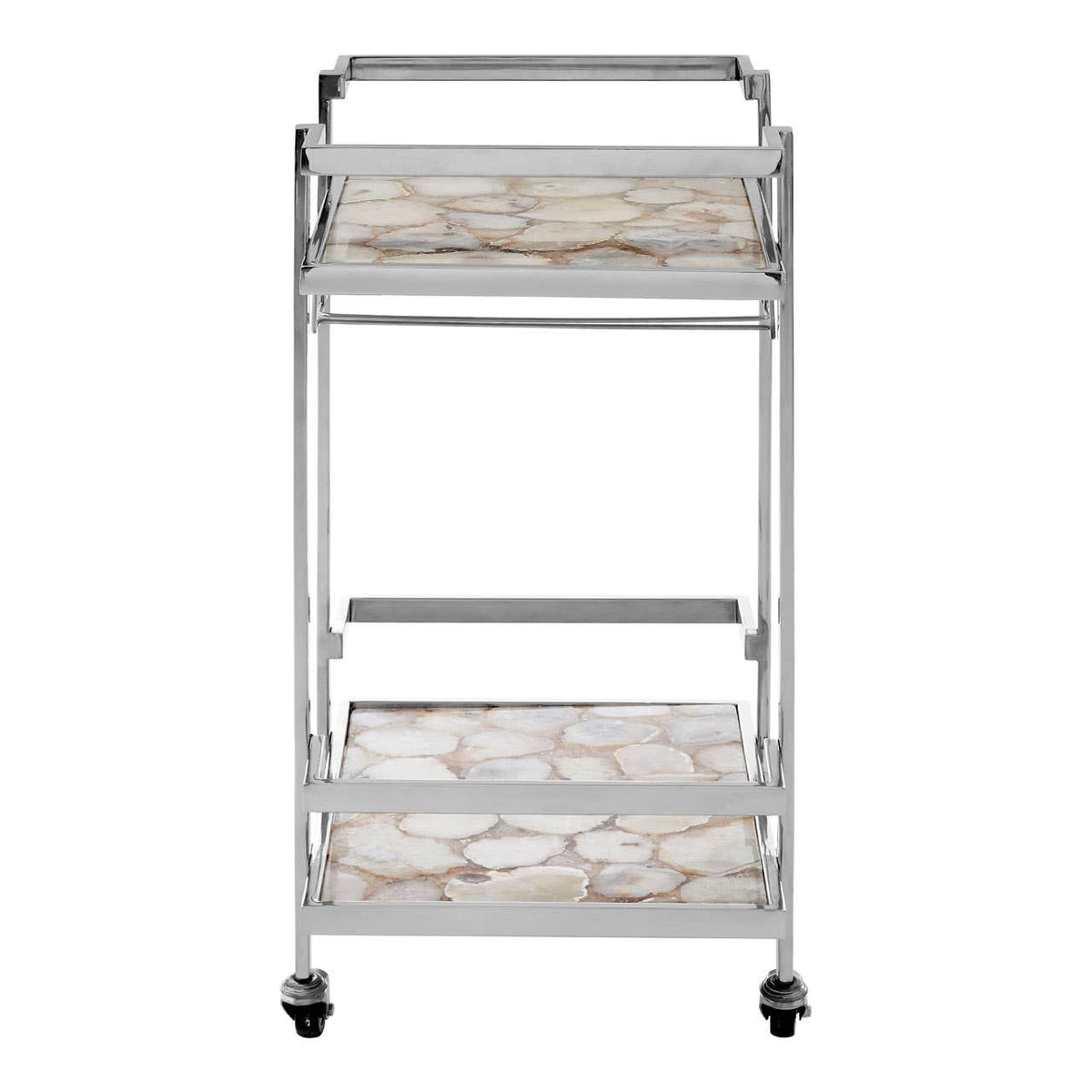 Vita White Agate Drinks Trolley