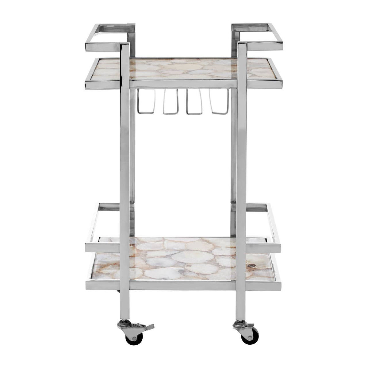 Vita White Agate Drinks Trolley