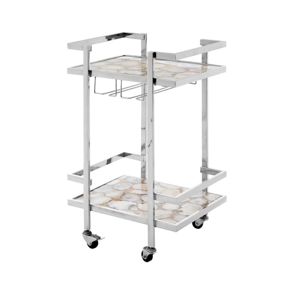 Vita White Agate Drinks Trolley