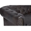 Victor Dark Grey Brown Leather Chesterfield 2 Seat Sofa