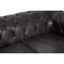 Victor Dark Grey Brown Leather Chesterfield 2 Seat Sofa