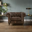 Victor Dark Grey Brown Leather Chesterfield Chair