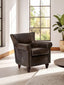 Victor Dark Grey Brown Leather Armchair
