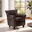 Victor Dark Grey Brown Leather Armchair