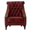 Victor Deep Red Leather Lounge Chair with Tufted Back