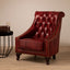 Victor Deep Red Leather Lounge Chair with Tufted Back