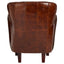 #Victor Brown Leather Armchair with Button Tufted Back