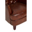 #Victor Brown Leather Armchair with Button Tufted Back