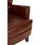 #Victor Brown Leather Armchair with Button Tufted Back
