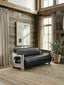 Victor 3 Seat Black Leather Sofa