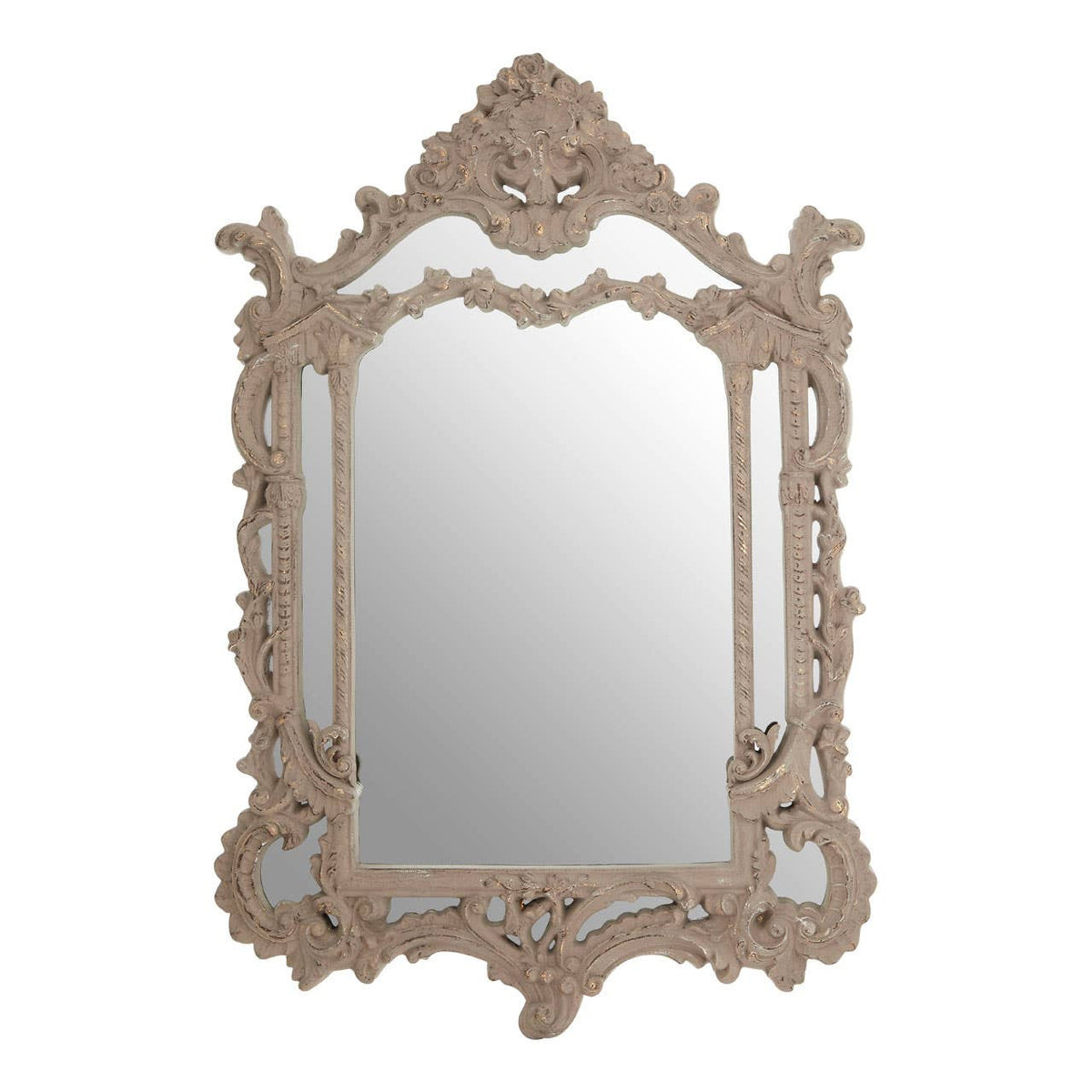 Vasari Antique Grey Ornate Wall Mirror