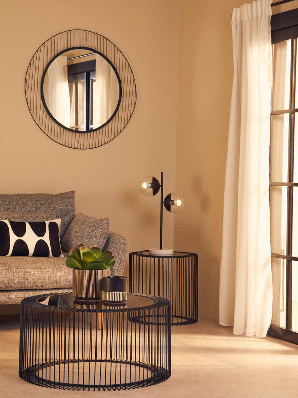 Trento Linear Lines Frame Wall Mirror