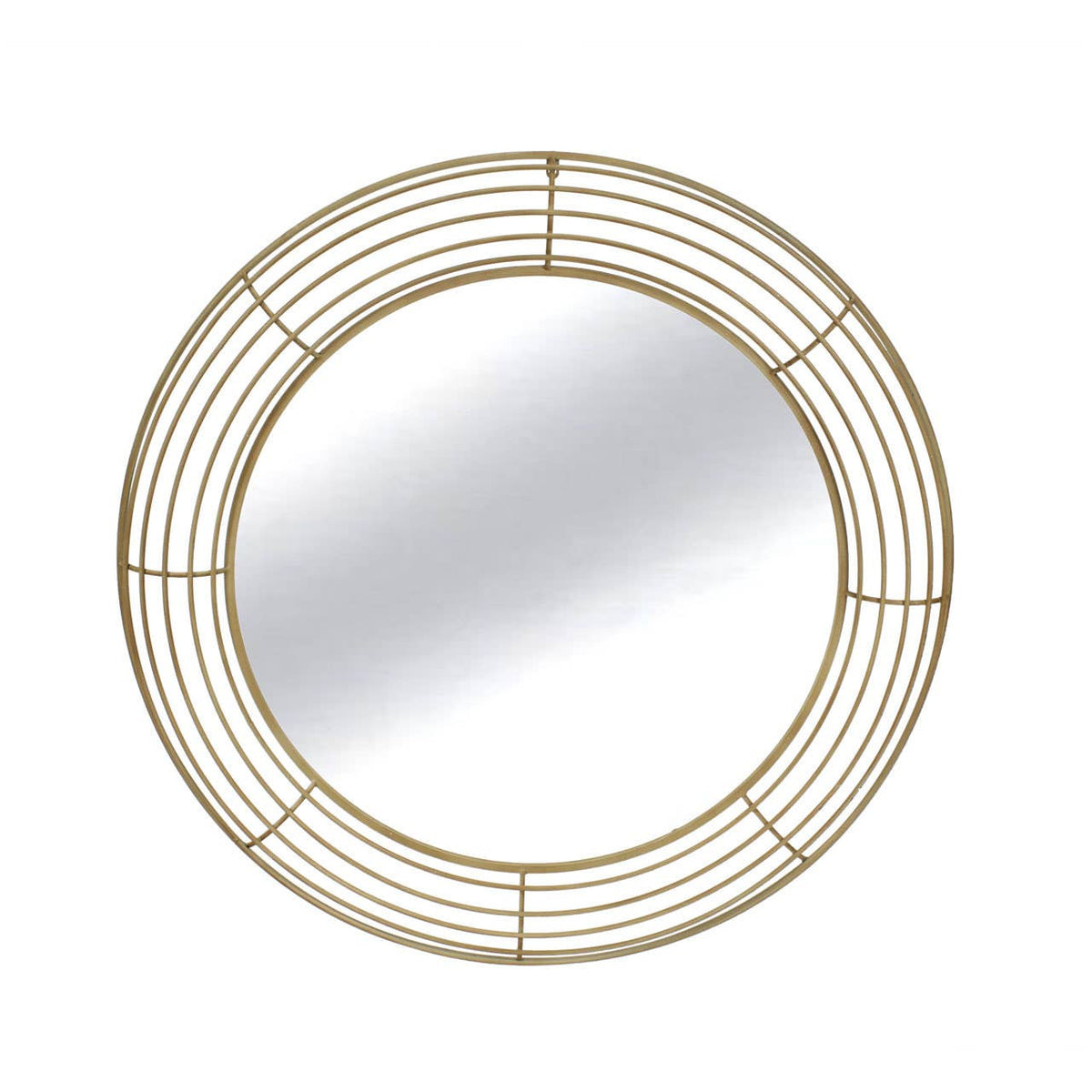 Trento Antique Gold Round Wall Mirror