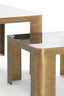 Coffee table S/2 50x50x30+75x75x40 cm OXE ant. br+smoked gl.