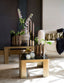 Coffee table S/2 50x50x30+75x75x40 cm OXE ant. br+smoked gl.