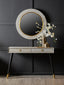 Cadio Shagreen Effect and Gold Inlay Round Wall Mirror