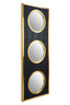 Cardona Black Shagreen Effect Wall Mirror with Gold Frame