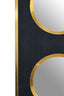 Cardona Black Shagreen Effect Wall Mirror with Gold Frame
