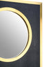 Cardona Black Shagreen Effect Wall Mirror with Gold Frame