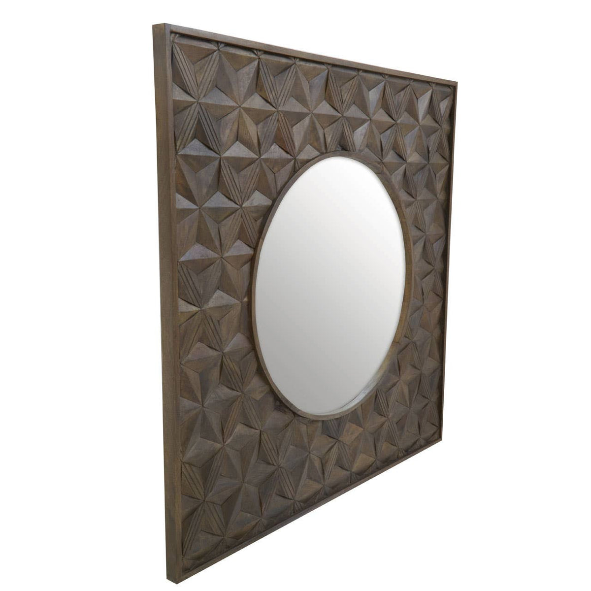 Solana Brown Mango Wood Wall Mirror