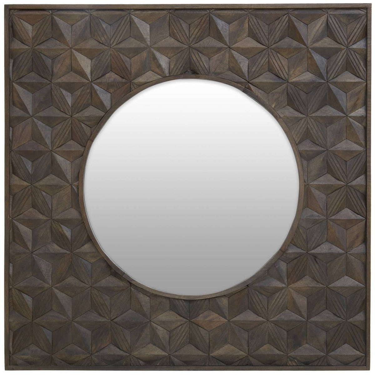 Solana Brown Mango Wood Wall Mirror