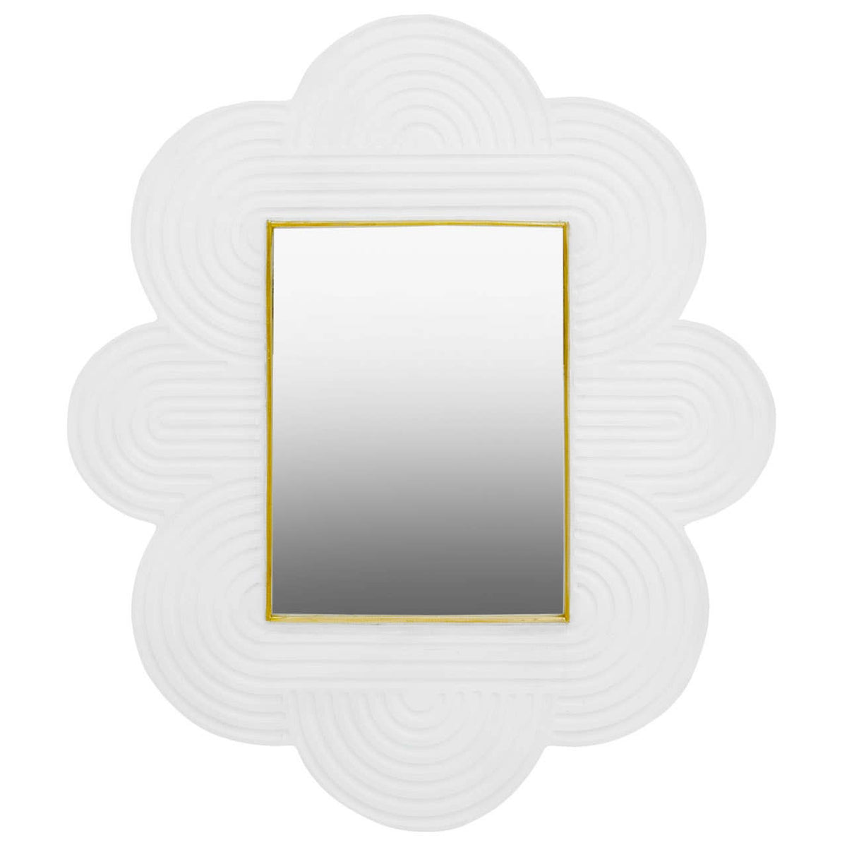 Saras White Finish Mango Wood Wall Mirror