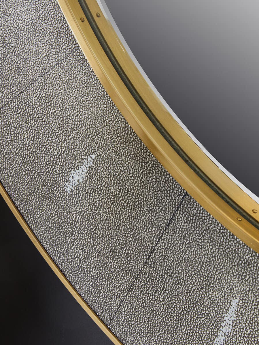 Deruta Grey Shagreen Effect Wall Mirror