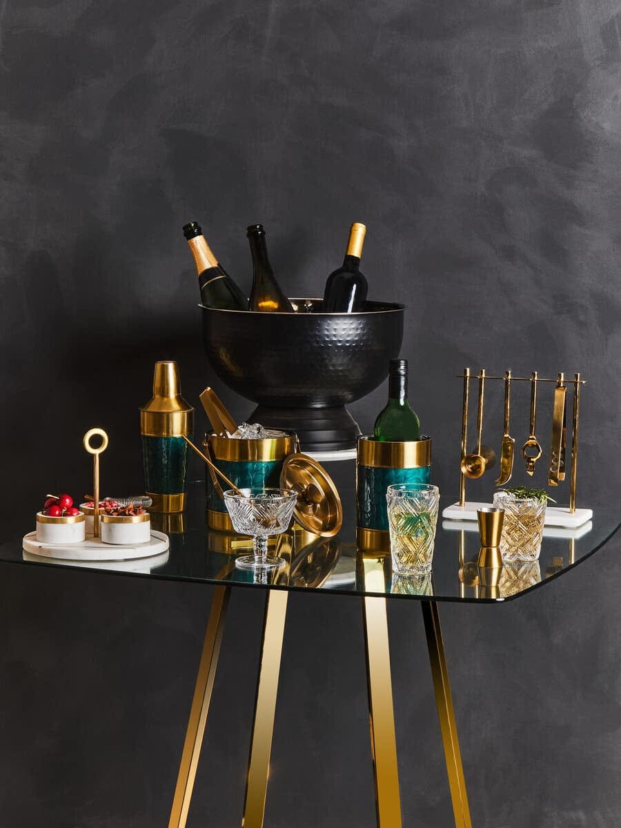 Hamilton Interiors Dining Carolina Green Enamel 4 Piece Cocktail Set House of Isabella UK