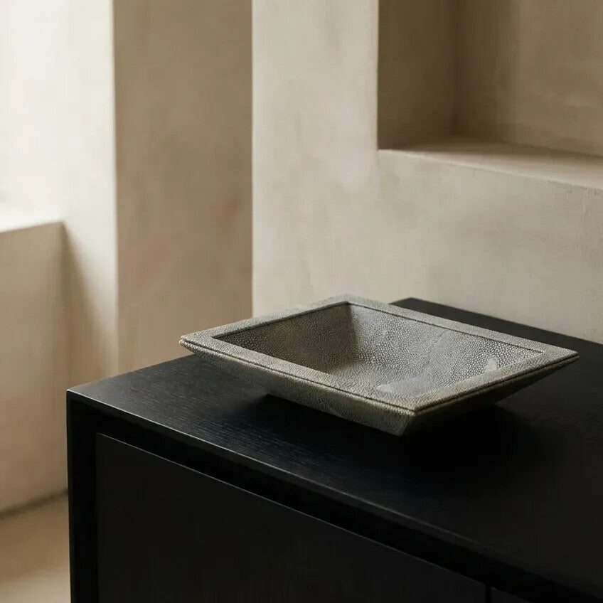 Cardona Grey Shagreen Effect Trinket Dish
