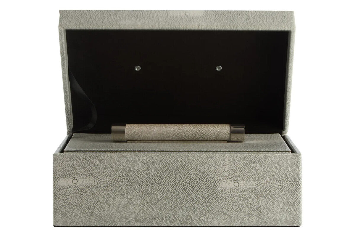 Cardona Set of Two Grey Shagreen Effect Trinket Boxes