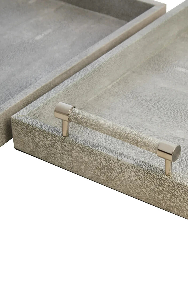 Cardona Set of Two Grey Shagreen Effect Trays