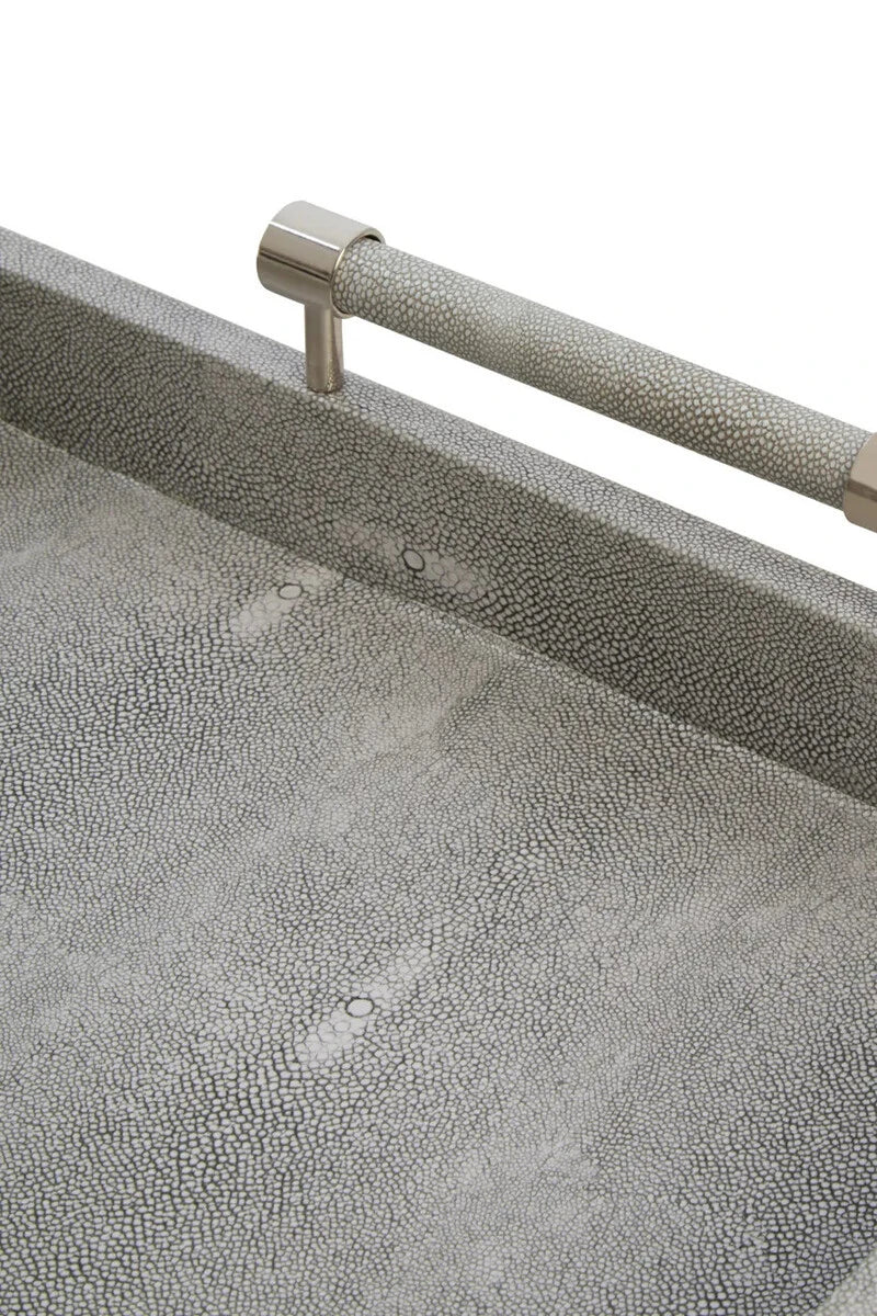 Cardona Set of Two Grey Shagreen Effect Trays