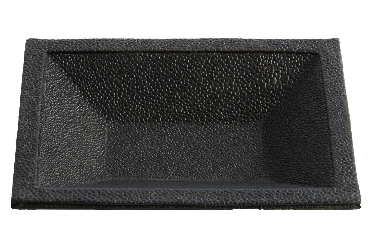 Cardona Black Shagreen Effect Trinket Dish