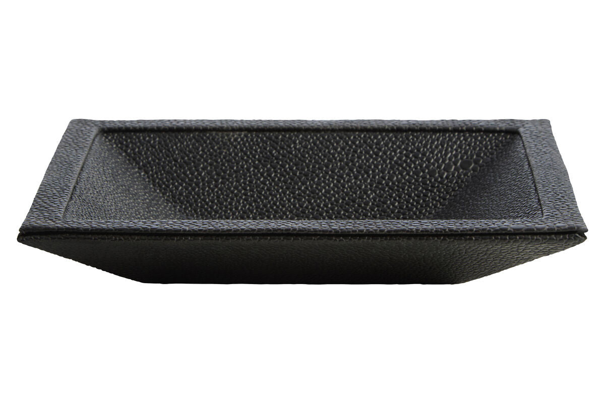Cardona Black Shagreen Effect Trinket Dish