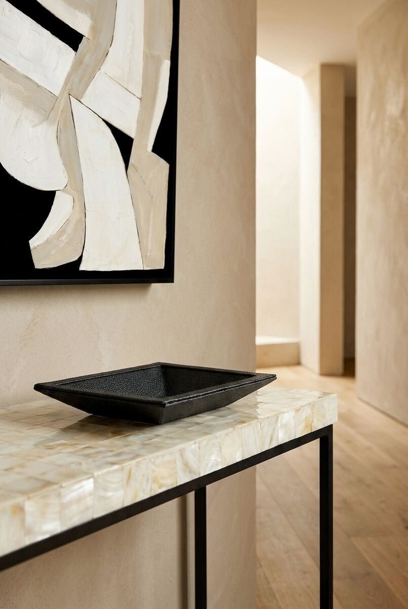 Cardona Black Shagreen Effect Trinket Dish