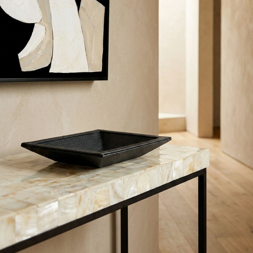 Cardona Black Shagreen Effect Trinket Dish