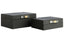 Cardona Set of Two Black Shagreen Effect Trinket Boxes